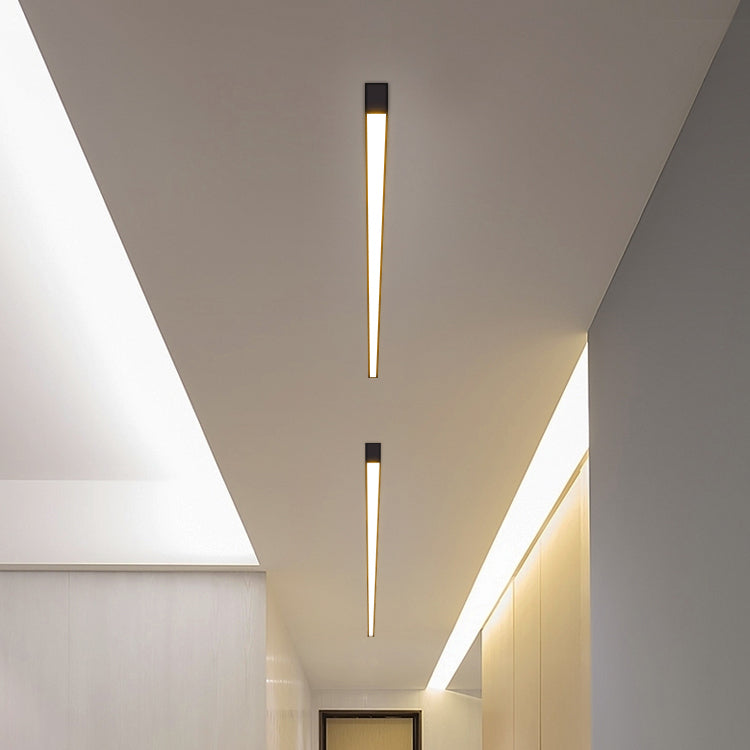 Modern Metal Flush Mount Linear Shape Ceiling Lamp with Acrylic Shade for Living Room