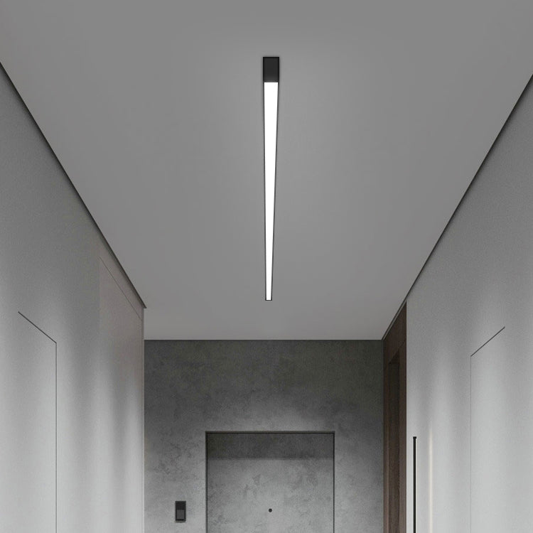 Modern Metal Flush Mount Linear Shape Ceiling Lamp with Acrylic Shade for Living Room
