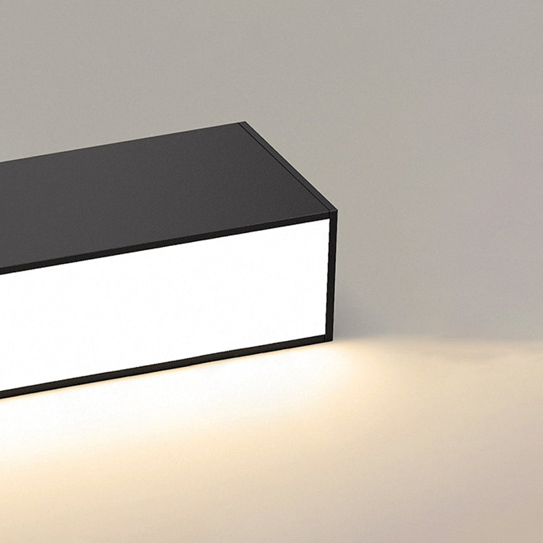 Modern Metal Flush Mount Linear Shape Ceiling Lamp with Acrylic Shade for Living Room