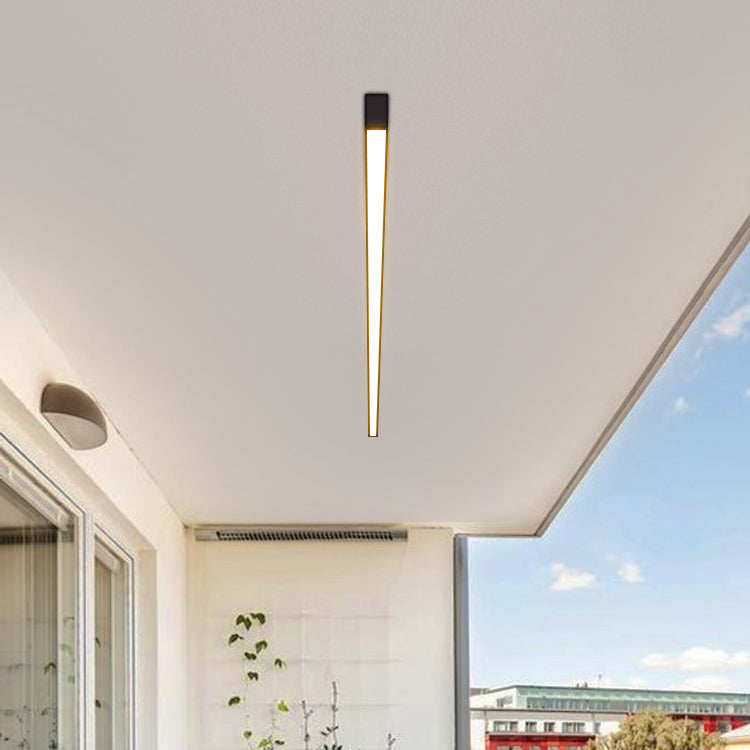 Modern Metal Flush Mount Linear Shape Ceiling Lamp with Acrylic Shade for Living Room
