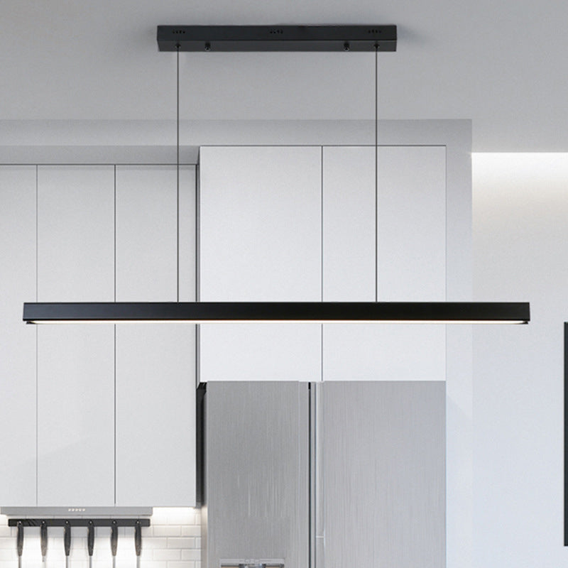Mental Linear Hanging Light Kit Modern Pendant Lighting in Black