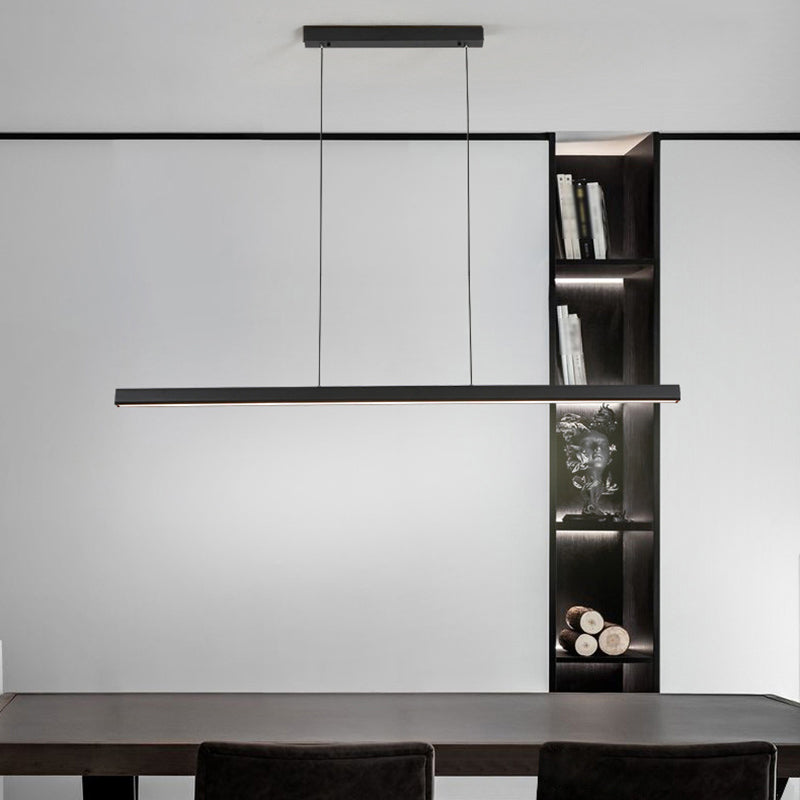 Mental Linear Hanging Light Kit Modern Pendant Lighting in Black