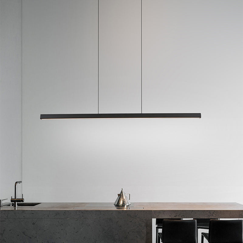 Mental Linear Hanging Light Kit Modern Pendant Lighting in Black