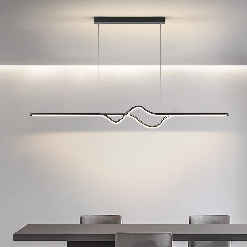 Linear Ceiling Pendant Minimalist Mental 1 Light Hanging Lamp