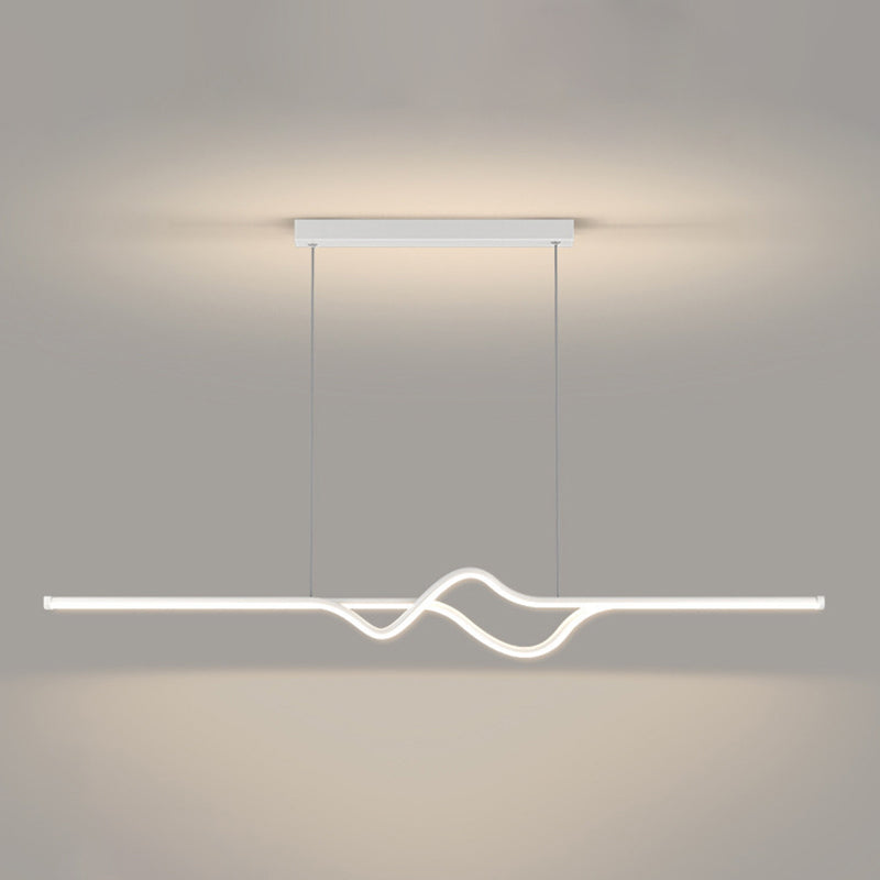 Linear Ceiling Pendant Minimalist Mental 1 Light Hanging Lamp