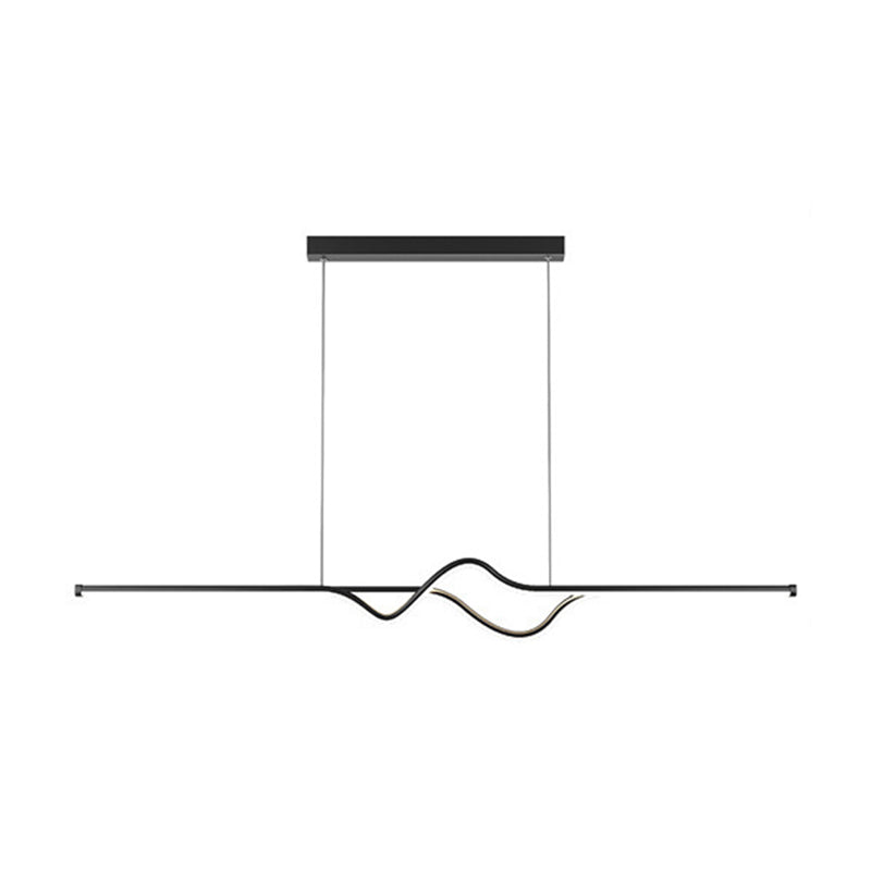 Linear Ceiling Pendant Minimalist Mental 1 Light Hanging Lamp
