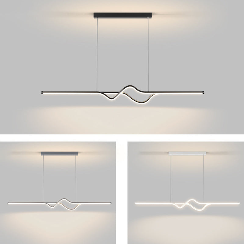 Linear Ceiling Pendant Minimalist Mental 1 Light Hanging Lamp
