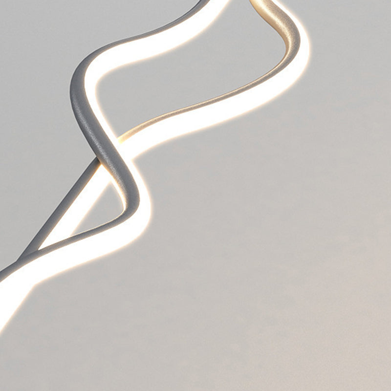 Linear Ceiling Pendant Minimalist Mental 1 Light Hanging Lamp