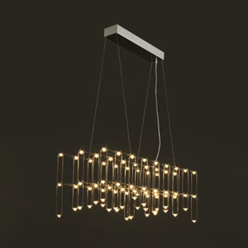Nordic Style LED Hanging Lamp Rectangle Shape Island Light Fixture for Living Room