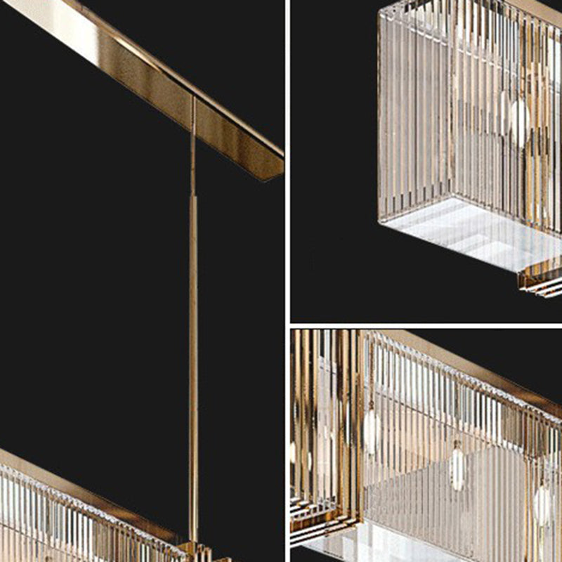 Nordic Style Hanging Lamp Rectangle Shape Island Light Fixture for Living Room