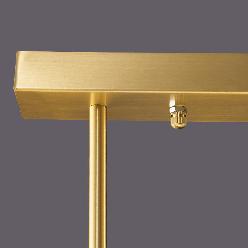 Solid Brass and Crystal Ceiling Pendant Fixture Multi - Head Kitchen Island Light in Gold