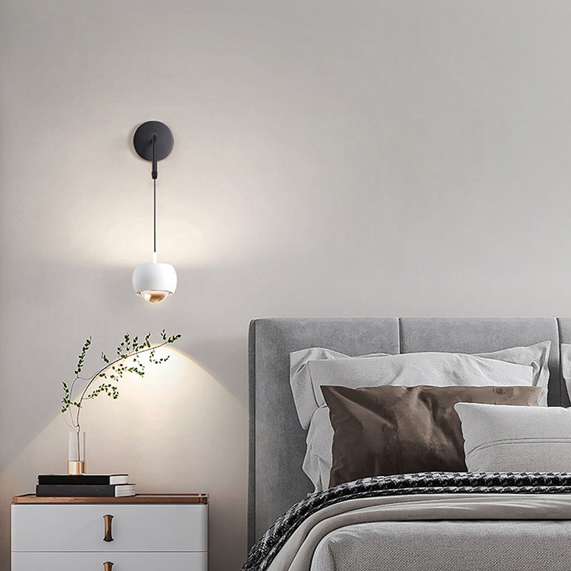 Contemporary Wall Light Fixture Simple Wall Light Sconce with Metal Shade for Bedroom