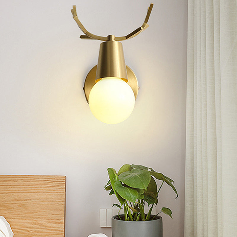 Postmodern Wall Lamp Metallic Shade Wall Light Sconce for Sitting Room