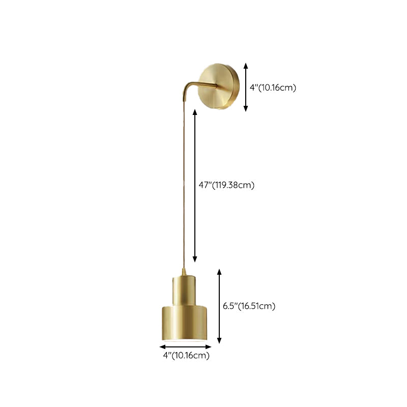 Postmodern Wall Lamp Metallic Shade Wall Light Sconce for Sitting Room