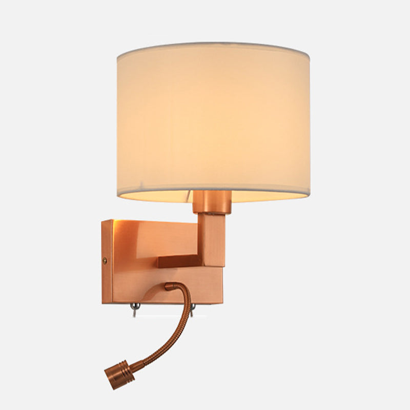 Cylinder Wall Lighting Modern Creative Fabric Wall Sconces in Gold