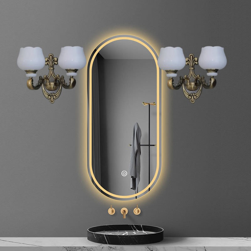 Nordic Style Vanity Light Geometry Shape Vanity Lamp with Glass Shade for Living Room