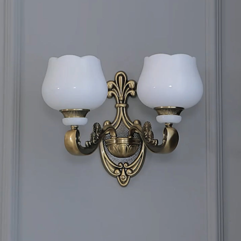 Nordic Style Vanity Light Geometry Shape Vanity Lamp with Glass Shade for Living Room