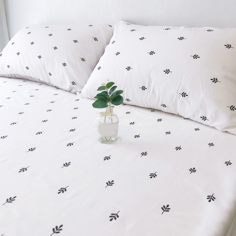 Sheet Sets Cotton Floral Printed Wrinkle Resistant Ultra Soft Breathable Bed Sheet Set