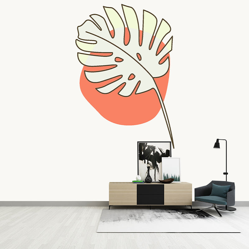 Tropical Plant Mural Wallpaper Environment Friendly Bedroom Wall Mural