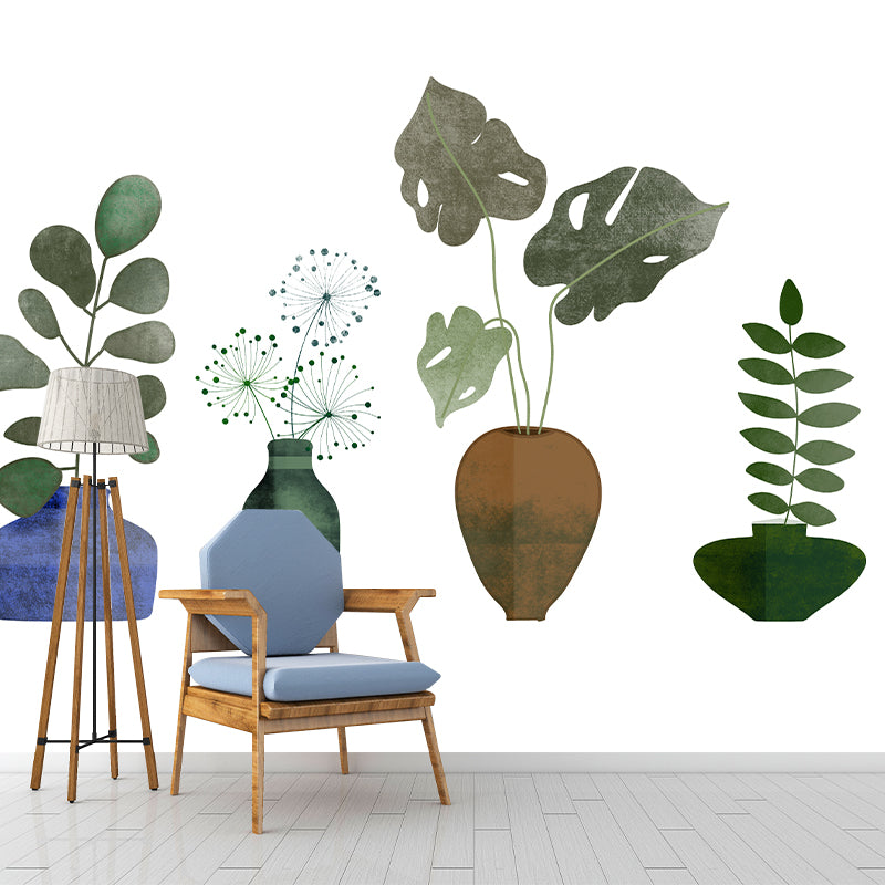 Tropical Plant Mural Wallpaper Environment Friendly Bedroom Wall Mural