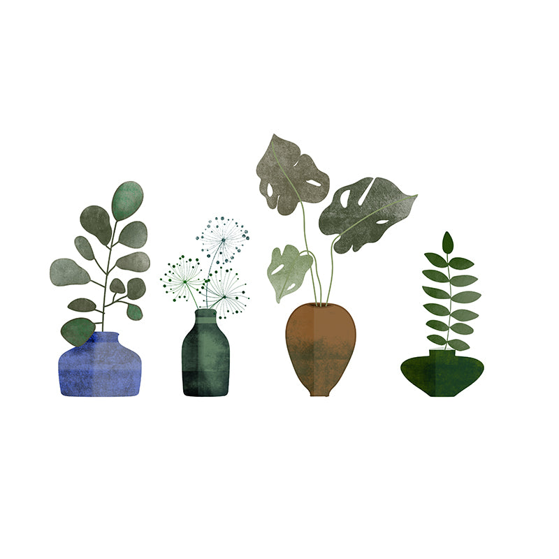 Tropical Plant Mural Wallpaper Environment Friendly Bedroom Wall Mural