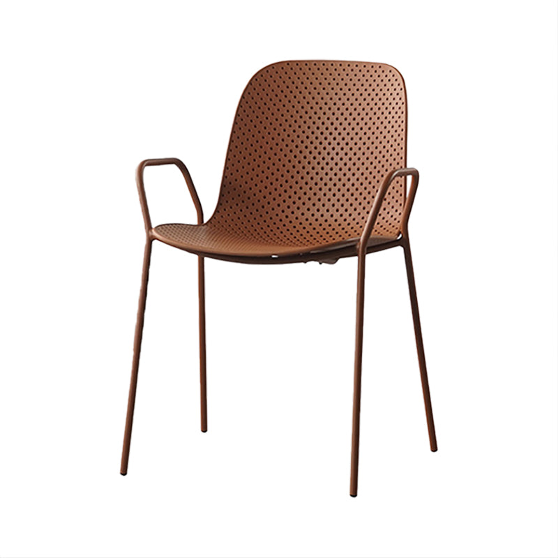 Modern Dining Chairs Metal With Arm Plastic Patio Dining Armchair