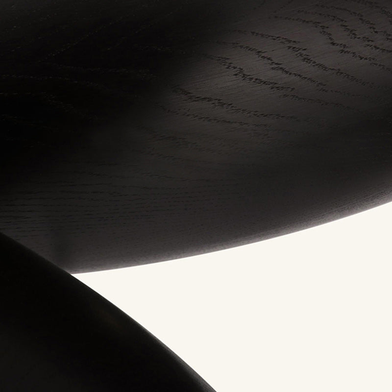 Contemporary Side End Table Oval Pedestal  Living Room Solid Wood Corner Table