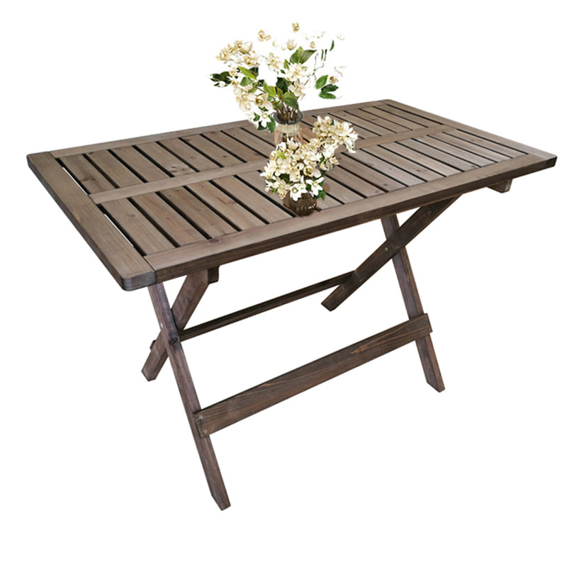 Modern Wood Patio Dining Table 1/2/3 Pieces Collapsible Dining Set for Courtyard