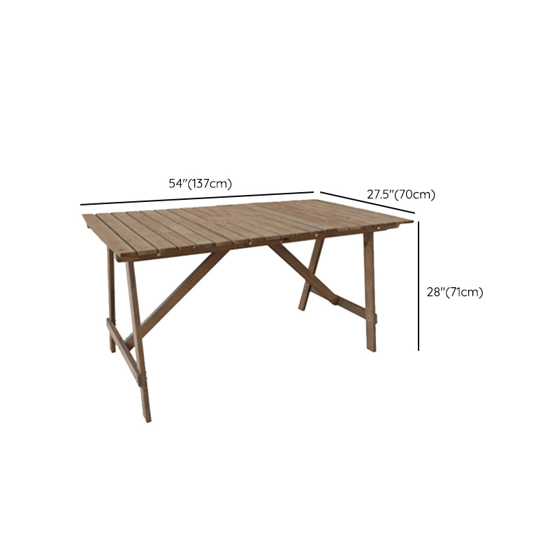 Modern Wood Patio Dining Table 1/2/3 Pieces Collapsible Dining Set for Courtyard