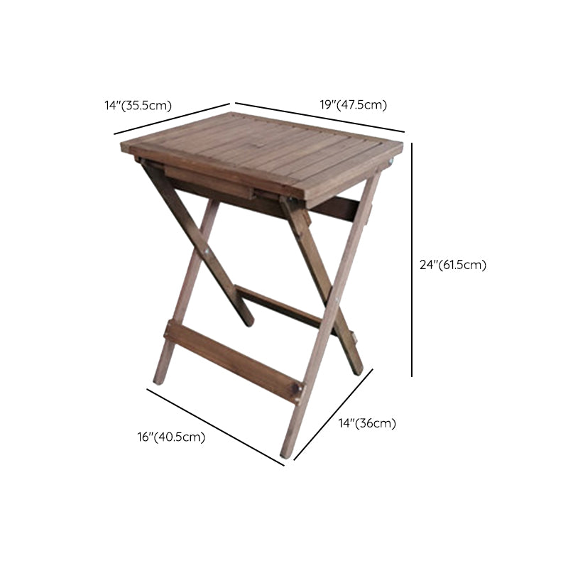 Modern Wood Patio Dining Table 1/2/3 Pieces Collapsible Dining Set for Courtyard
