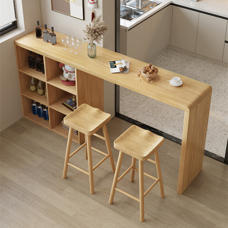 Modern Rectangle Bar Table Set 1/3 Pcs Brown Wooden Bar Table Set