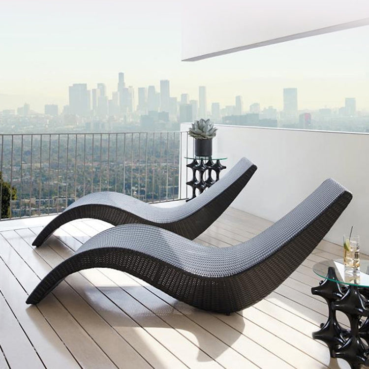 Tropical Patio Daybed Wicker/Rattan UV Resistant Beige Mildew Resistant