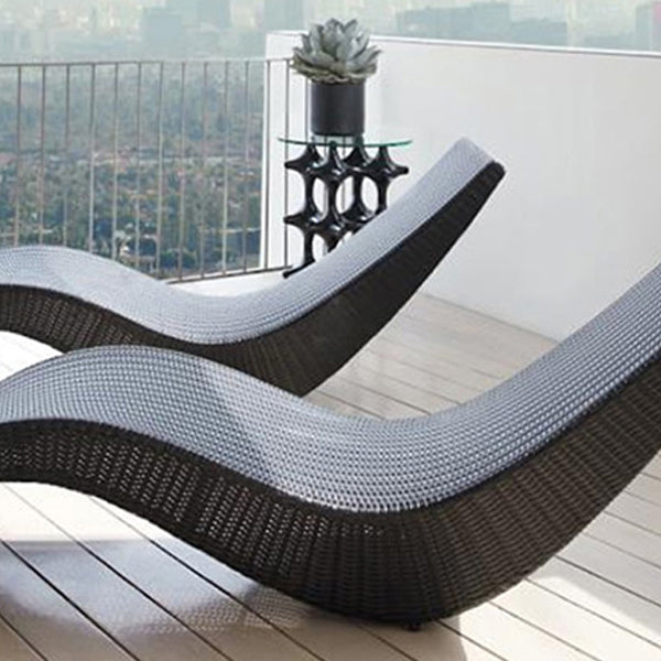 Tropical Patio Daybed Wicker/Rattan UV Resistant Beige Mildew Resistant