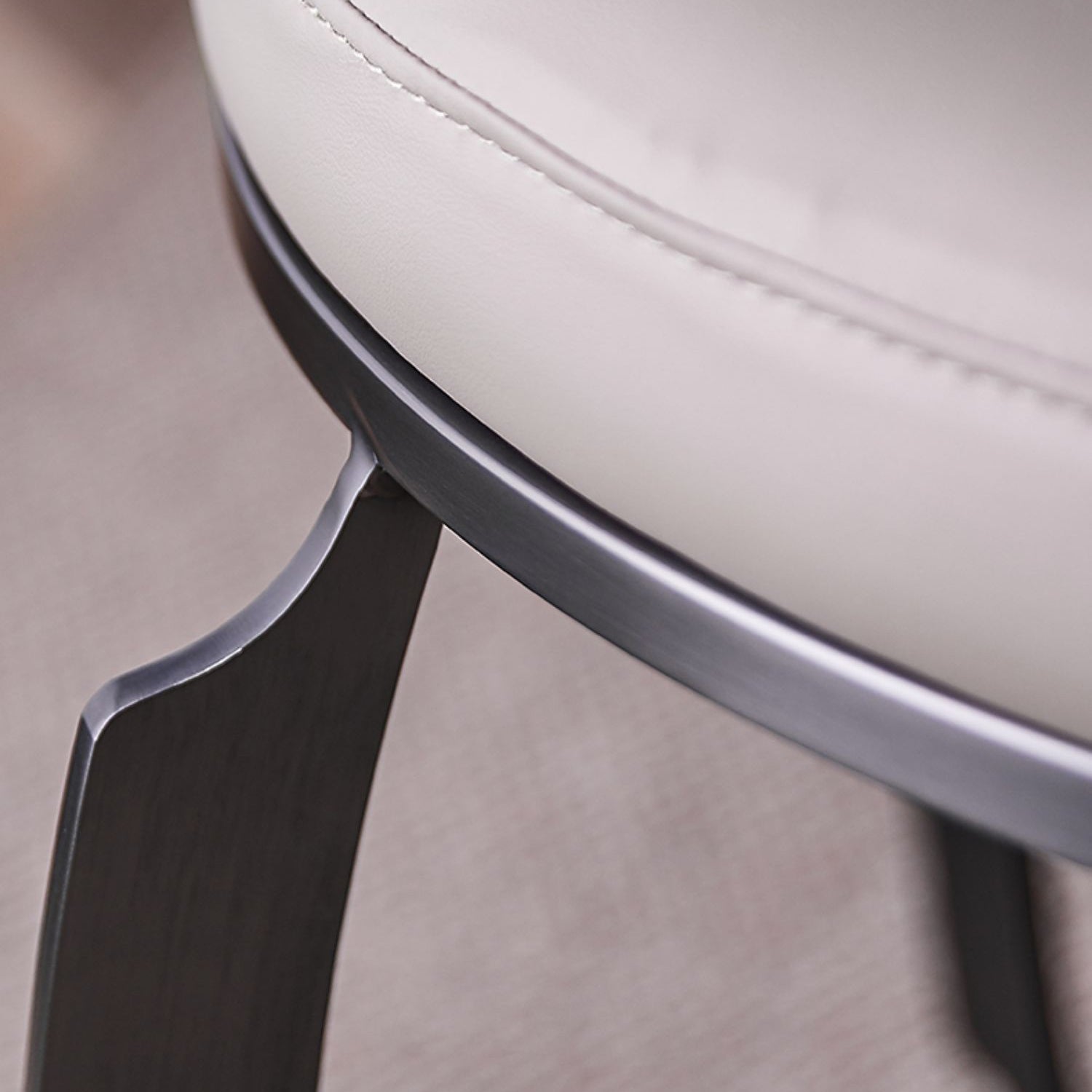 Glam Style Dining Chair Upholstered Arm Chair with Metal Base