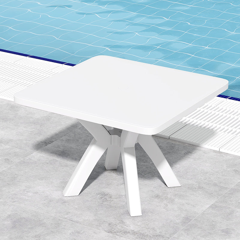 Waterproof Courtyard Table Modern Square Shape Plastic Outdoor Table