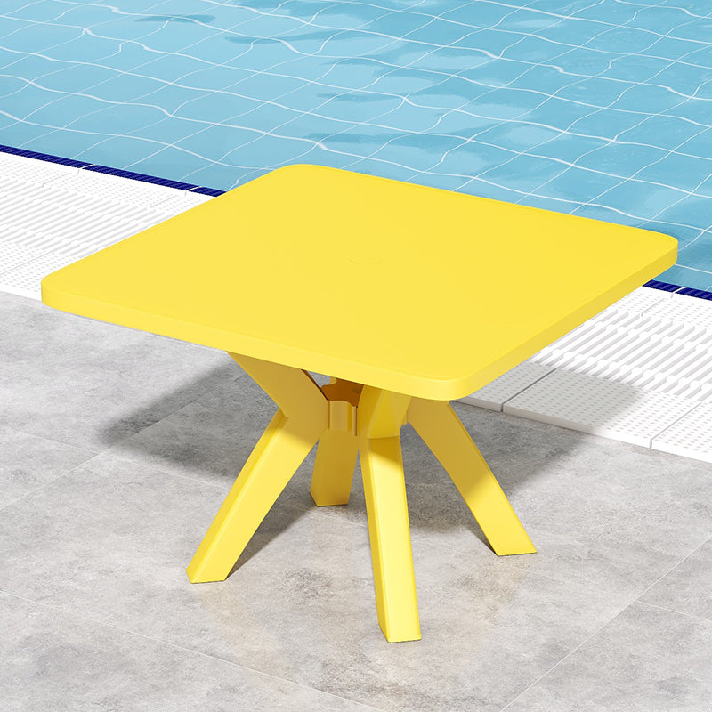 Waterproof Courtyard Table Modern Square Shape Plastic Outdoor Table
