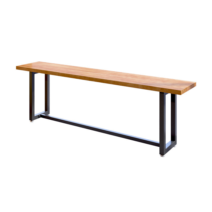 Industrial Trestle Base Dining Table Metal and Wood Dining Table