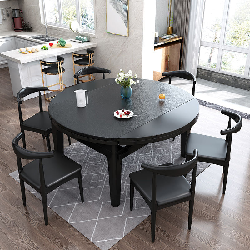 Modern Stone Scalable Dining Table Wood Base for Dining Room