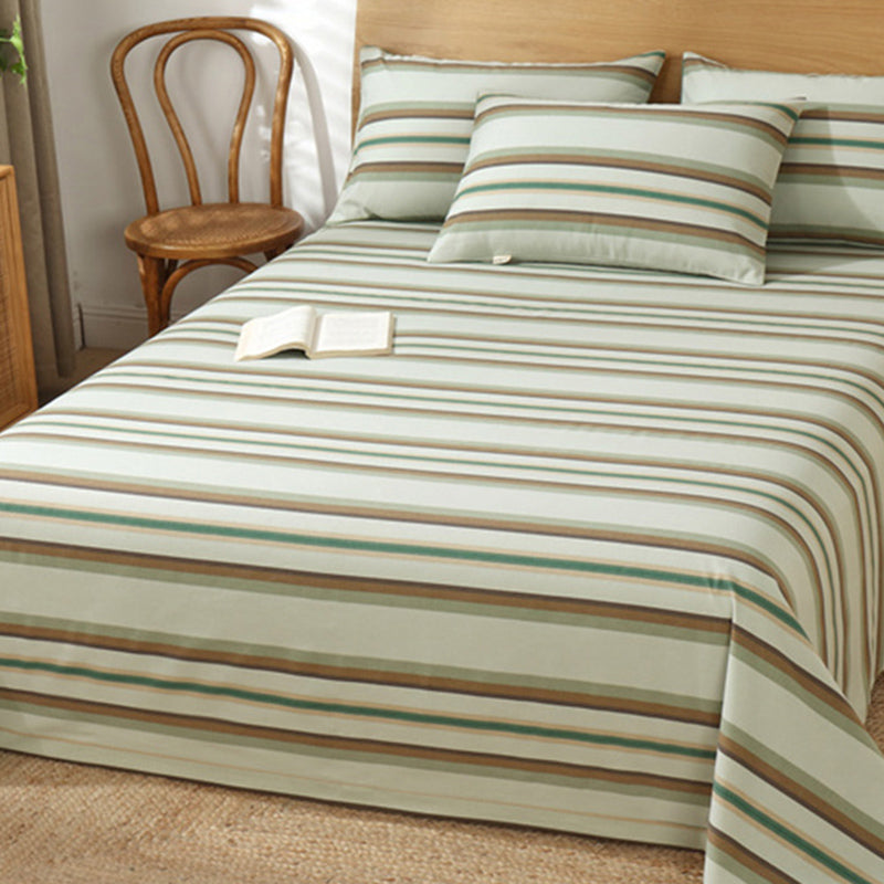 Wrinkle Resistant Sheet Color Block Non-Pilling Breathable Cotton Soft Bed Sheet Set
