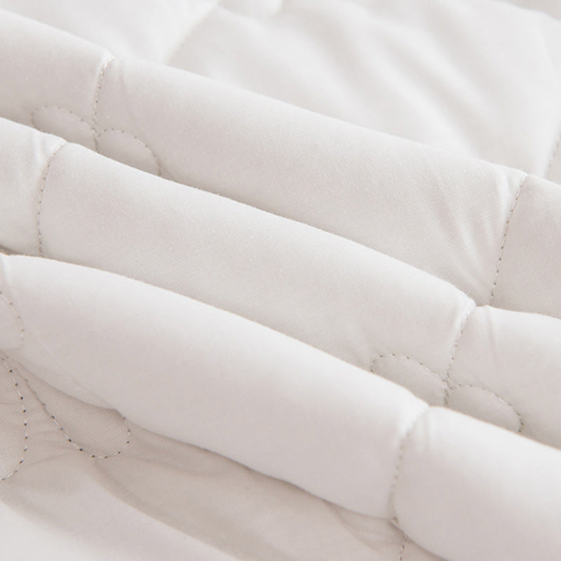 Quilted Fitted Sheet Solid Polyester Fade Resistant Non-Pilling White Fitted Sheet
