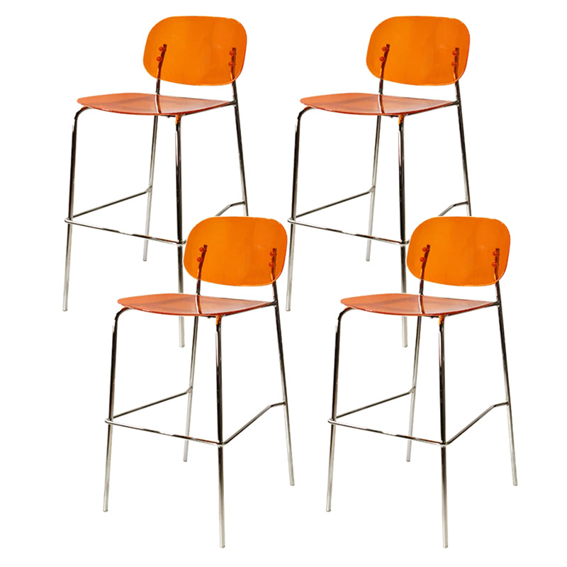 Plastic Bar Stools Industrial Style Backless Bar Stools with Footrest
