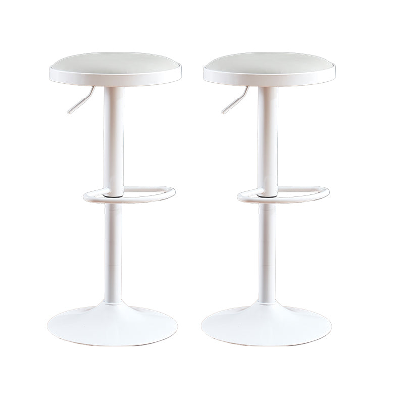 Faux Leather Barstools Adjustable Height Barstools with Footrest