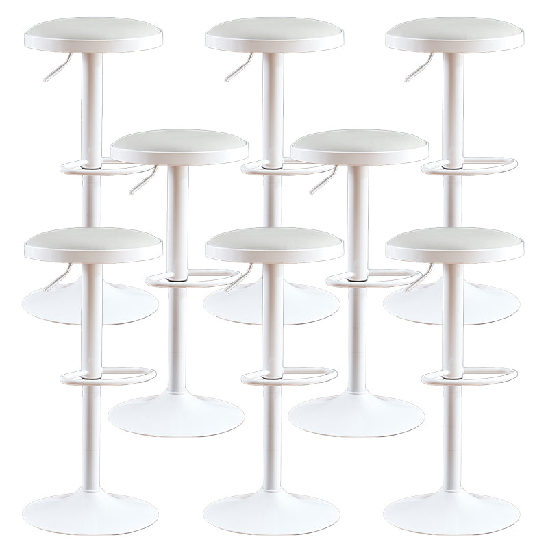 Faux Leather Barstools Adjustable Height Barstools with Footrest