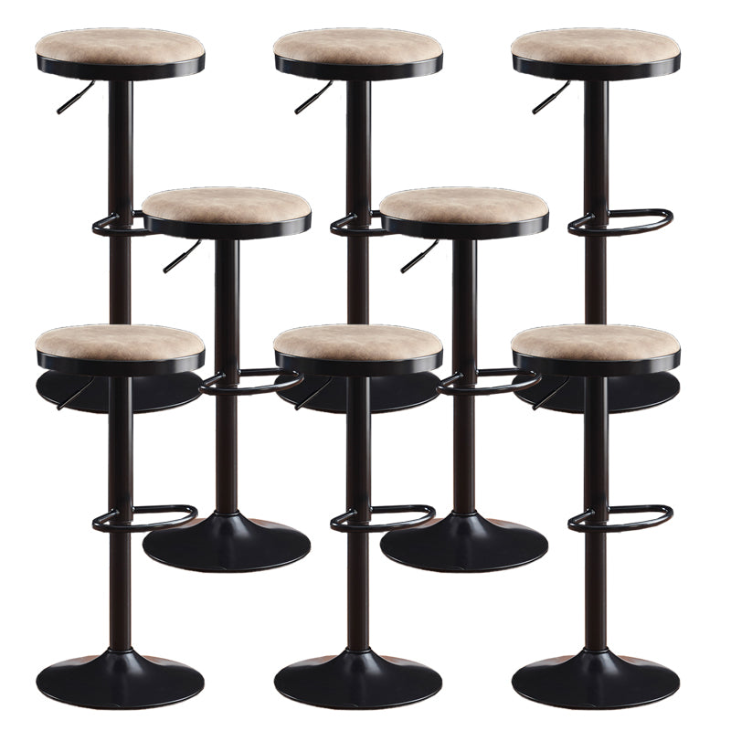 Faux Leather Barstools Adjustable Height Barstools with Footrest