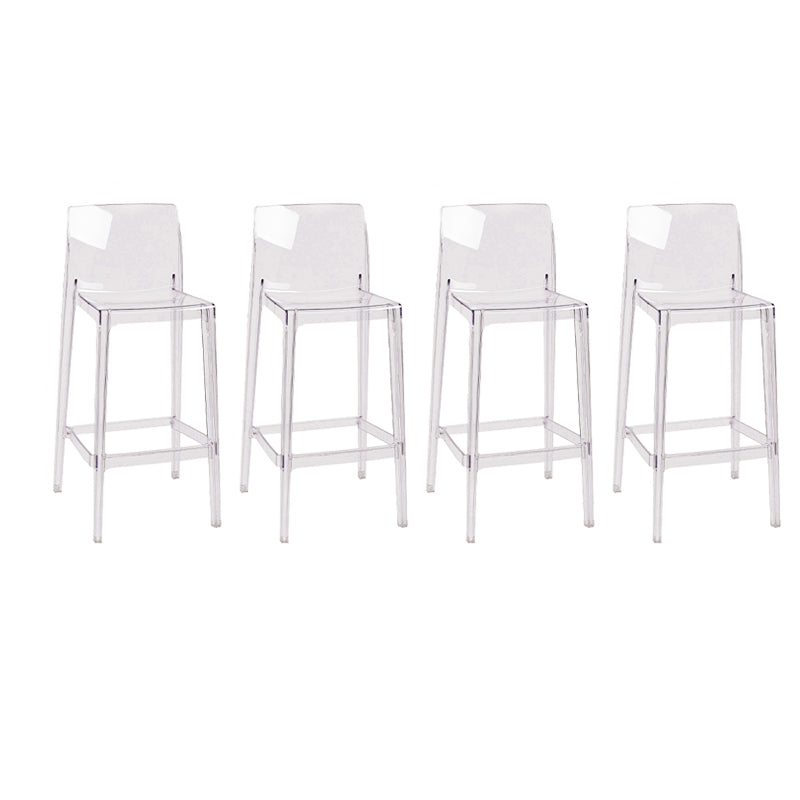 Modern Armless Backrest Counter Stool Acrylic Cashier Bar Stool with Pedal