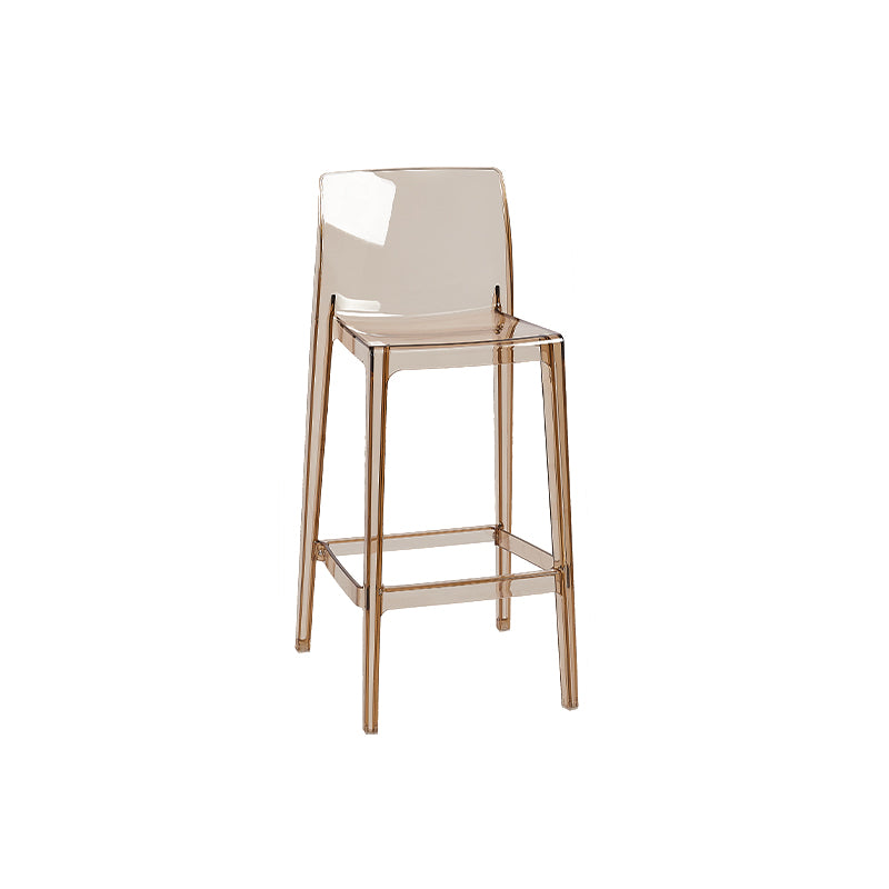 Modern Armless Backrest Counter Stool Acrylic Cashier Bar Stool with Pedal