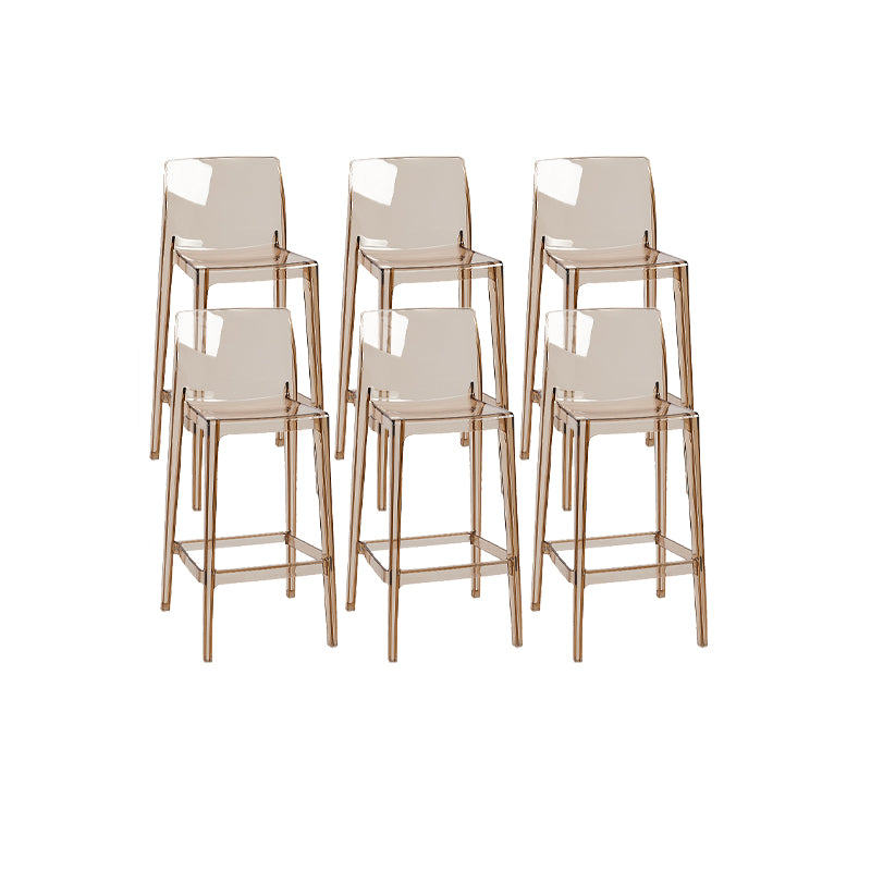 Modern Armless Backrest Counter Stool Acrylic Cashier Bar Stool with Pedal