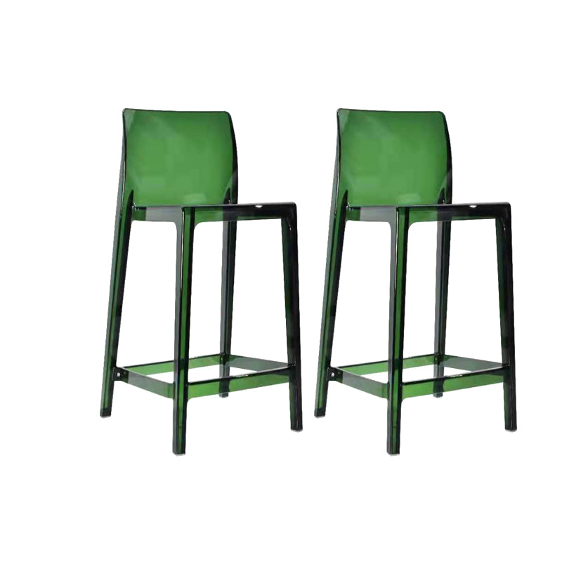 Modern Armless Backrest Counter Stool Acrylic Cashier Bar Stool with Pedal