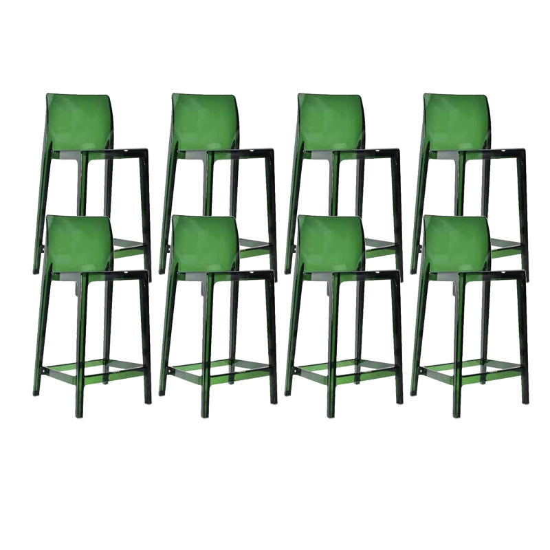 Modern Armless Backrest Counter Stool Acrylic Cashier Bar Stool with Pedal