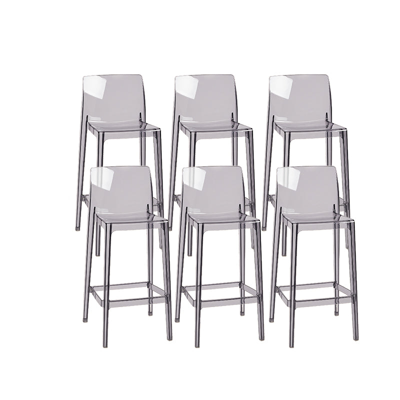 Modern Armless Backrest Counter Stool Acrylic Cashier Bar Stool with Pedal